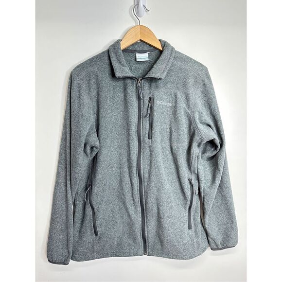 Columbia Jacket Mens Long Sleeve Gray Full Zip Fleece Size Medium - Picture 1 of 8